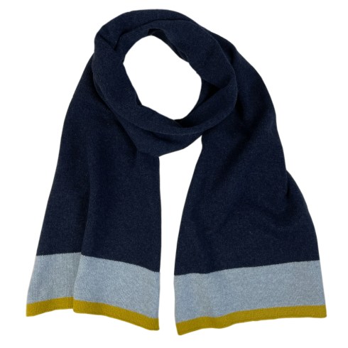 palin navy scarf with contrast border